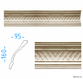 Sádrová stropní lišta FD 72001 160x95 mm /164 cm
