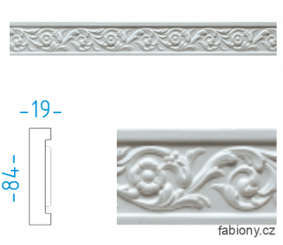 Sádrová lišta s ornamenty LD 40001 84x17mm