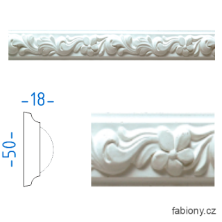 Sádrová lišta s ornamenty LD 76550  50x15mm 